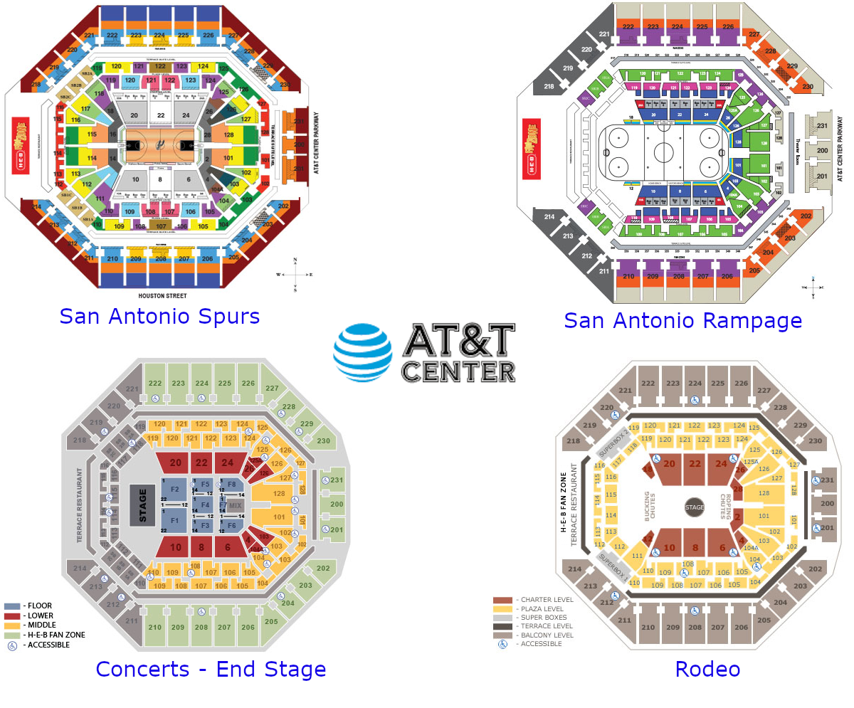 AT&T Center Seating Plan, San Antonio Spurs Seating Chart